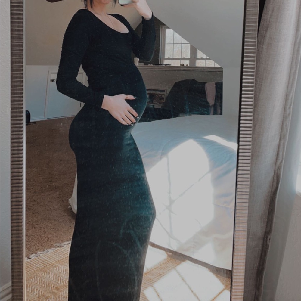 Black SHEIN dress (not maternity just wore when I was pregnant)